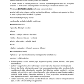 Doporučený seznam věcí