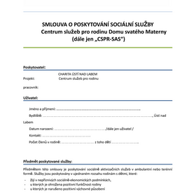 Smlouva o poskytnutí sociální služby - CSPR